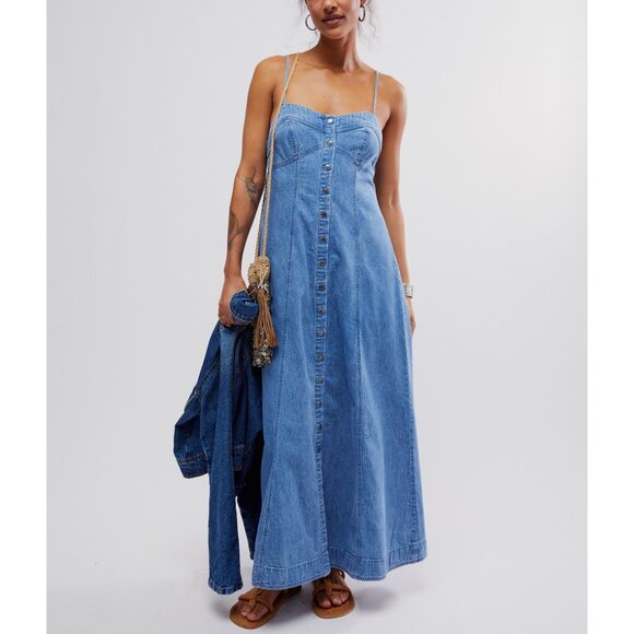 FREE PEOPLE Just Jill Maxi Dress / Copen - Picture 4 of 9